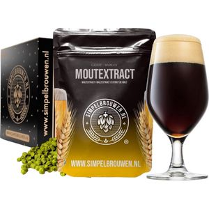 SIMPELBROUWEN® - Ingrediëntenpakket Stout bier - Bierbrouwpakket - Zelf bier brouwen pakket - Startpakket - Gadgets Mannen - Cadeau - Cadeau voor Mannen en Vrouwen - Bier - Verjaardag - Cadeau voor man - Verjaardag Cadeau Mannen