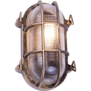 Olucia Juanita - Industriële Buiten wandlamp - Aluminium/Glas - Zwart;Goud