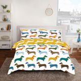 Studio Art Dekbedovertrek dashond teckel - katoen - Lits-jumeaux (240x220 + 2st 60x70cm)