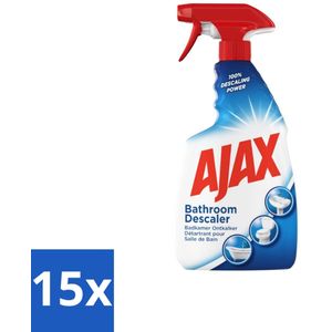 Ajax - Badkamer Ontkalker Spray - Verwijdert Hardnekkig Kalk - 750 ml - Bulkverpakking - 15 stuks