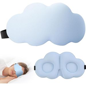 Slaapmasker zijden verduisterend oogmasker - schattig wolkenoogmasker - dames heren kinderen - verstelbare riem - 3D ultrazacht - comfortabel - slaap dutje reizen - blauw