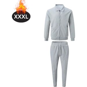 Livano Joggingpak - Huispak - Volwassenen - Trainingspak - Comfortabel - Joggingsbroek - Tracksuit - Heren - Rits - Grijs - S