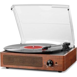 Platenspeler Bluetooth - CD Speler met Speakers - Vintage - Bruin