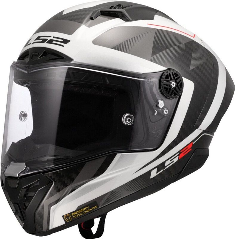 LS2 - FF805 Thunder GP Aero - Integraalhelm - Wit Grijs - Carbon