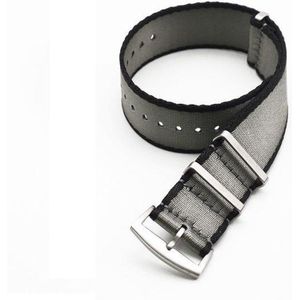 NATO Strap - Horlogeband - Zwart / Grijs - 20 mm - Incl. Watchtool