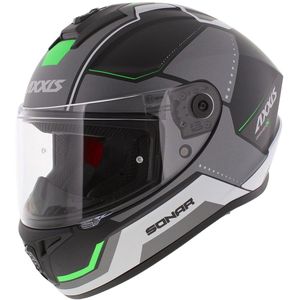 Axxis Draken S helm Sonar mat zwart grijs groen XS