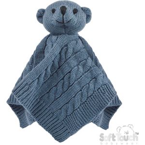 Soft Touch ACO12 Knuffeldoekje Steel Blue Elegance Cable knit 30 x30 cm Unisex Polyester