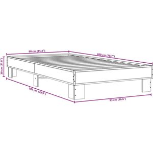 vidaXL-Bedframe-bewerkt-hout-en-metaal-bruin-eikenkleurig-90x200-cm