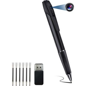 HD 1080P Verborgen Camera Pen - Draagbare Mini Spionage Camera voor Zakelijke Conferenties en Veiligheid - 32GB Geheugenkaart - Kaartlezer - Inkt Vullingen 5 INC. Spy Camera