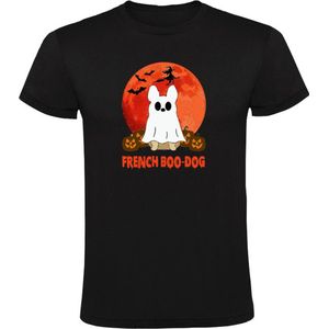 French boo dog Heren T-shirt - halloween - feest - dieren - bulldog - hond - spook - eng - horror - cadeau - grappig