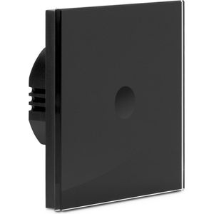 Navaris touch lichtschakelaar - Wandschakelaar - Haptisch oppervlak - Lichtknop met touchfunctie - Schakelaar met glazen frame - Zwart