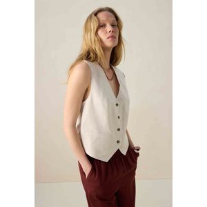 Sissy-Boy - Beige linnen gilet