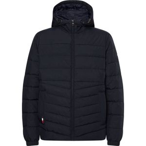 Tommy Hilfiger - Heren Jas winter Branded Hooded Jacket - Blauw - Maat M