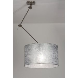 Lumidora Hanglamp 30009 - BRISBANE - E27 - Zilvergrijs - Textiel - ⌀ 45 cm