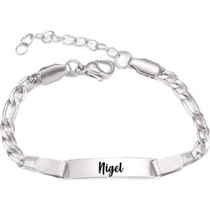 Baby/Kinder Armbandje Met Naam | Zilver | RVS | Nigel