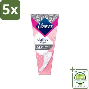 5 x Libresse – Inlegkruisjes – Fresh String – Voor stringslips – 30 Inlegkruisjes - Grootverpakking - String Inlegkruisjes - Frisheid - Comfort - Hygiëne - Stringslips