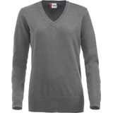 Aston dames V-neck sweater grijs melange xl