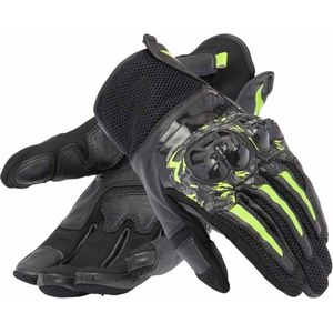 Dainese Mig 3 Unisex Leather Gloves Black Anthracite Yellow Fluo S - Maat S - Handschoen