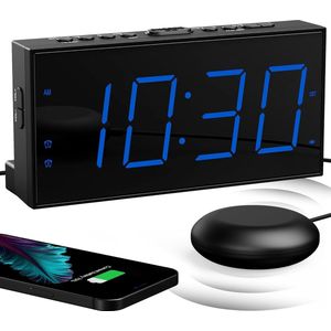 Projectiewekker met USB-Aansluiting - Instelbaar Alarmvolume - Batterijback-up - Groot LED-Display - Snooze-functie - Dubbele Alarmklok - Helderheid Aanpasbaar - Geschikt voor Zware Slapers