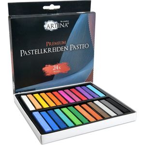 Artina Pastelkrijt voor volwassenen Pasteo - Set van 24 Stuks Zachte Krijtstiften - Fijne Pastelpotloden van zachte Krijt