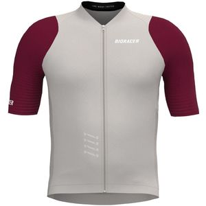 Bioracer - Icon Kids - Fietsshirt - Warm Grey Bordeaux - Korte Mouw