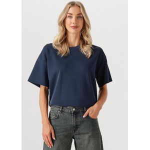 My Essential Wardrobe - Hellemw Emb Boxy Tee - T-shirt - Donkerblauw