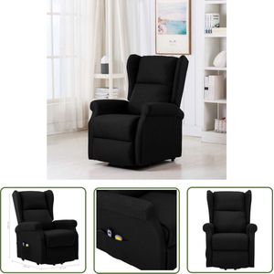 vidaXL Massageruimtelijke Stoel - Sta-opstoel - Sta-op-massagestoel stof zwart - Ergonomische Stoel - Relaxfauteuil - Elektrisch Bedienbare Stoel