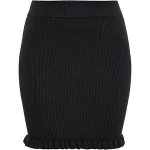 myMo - Rock - Gebreide Minirok - Aansluitend - Hoge Taille - Geribbelde Textuur