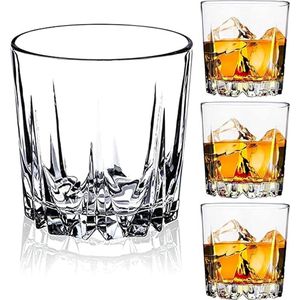 wisky glas - cadeauset voor mannen, papa, tumbler voor Scotch, cocktail, rum - Whiskyglazen 4pcs