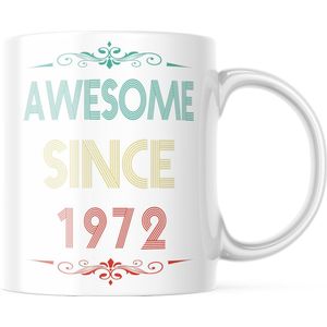 Verjaardag Mok awesome since 1972 | Verjaardag cadeau | Grappige Cadeaus | Koffiemok | Koffiebeker | Theemok | Theebeker