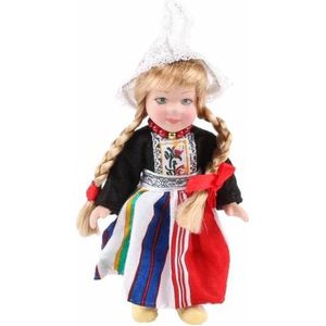 Pop Porselein Vrouw Zwart 12 Cm - Souvenir