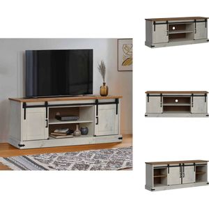 vidaXL Tv-kast - Tv-kasten - Tv-standaard - Tv-dressoir - Tv-meubel HALDEN 2 schuifdeuren 150x40x60 cm massief hout wit