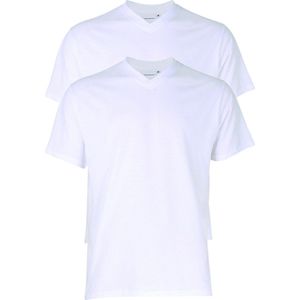 Gotzburg heren T-shirts regular fit V-hals (2-pack) - wit - Maat: XL