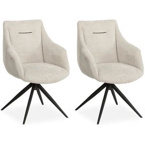 MX Sofa - Colin – Eetkamerstoelen – Beige – Set van 2
