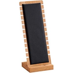 Halsketting sieradenhouder van hout - sieradenstandaard voor het organiseren van kettingen, armbanden en hangers (zwart)
