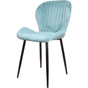 DS4U® Giulia Eetkamerstoel Velvet Petrolblauw - Luxe design - Comfortabele zitting