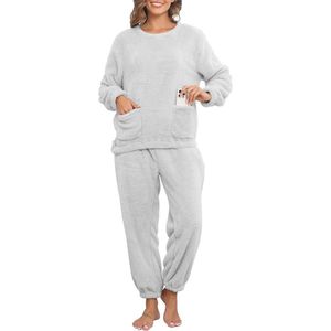 Zachte fleece pyjama set voor dames unisex loungewear winter