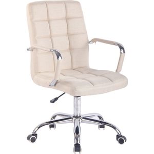 In And OutdoorMatch Bureaustoel Elmar - Crème - Stof - Hoge kwaliteit bekleding - Comfortabele bureaustoel - Klassieke uitstraling