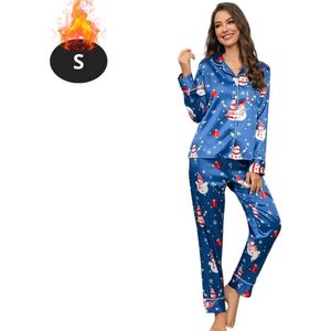 Livano Kerst Pyjama - Dames - Kerstpyjama - Vrouwen - Slaapkleding Volwassenen - Set - Broek - Shirt - Christmas - Maat S