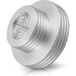 kwmobile aluminium aandrukgewicht voor platenspeler - LP-schijfstabilisator met waterpas voor betere stabiliteit en vibratiereductie - Zilver