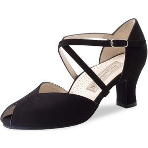 Werner Kern Fatima Dansschoenen Dames - Hak 6 cm - Zwart suede - Peeptoe - Danshakken - Ballroom, Latin, Salsa - Werner Kern - black - 34.5