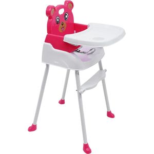 Roxana® Kinderstoel - Kindereetstoel - Beer - Multifunctioneel - Roze - Wit - 85x60x60 Cm - 2,75 Kg - Draagvermogen 15 Kg