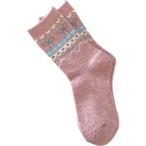 Herfst-/wintersokken - 2 paar - Kerstsokken - Met strikpatroon - Dikke, warme herfst-/wintersokken - Sokken - Kerst slouch sokken - Voeg toe aan de kerstsfeer - Geschikt als cadeau of persoonlijk gebruik