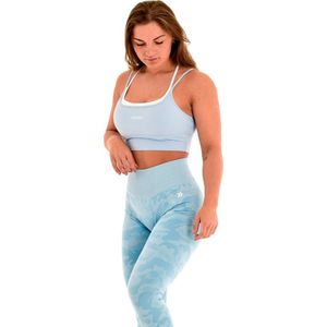 Camo sportlegging dames - squat proof, stylish camouflage & high waist - pastel blauw