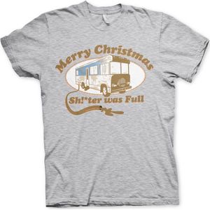 National Lampoon's Christmas Vacation Heren Tshirt -S- Shitter Was Full Grijs