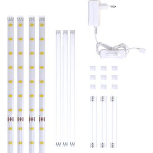 B.K.Licht - LED strips - 4x 50cm - met schakelaar - siliconencoating - keukenverlichting - zelfklevend