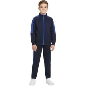 Unisex Kinderen Trainingspak Met Contrast Paneel - Vlies Rits Top & Bottom Jogging Kostuum