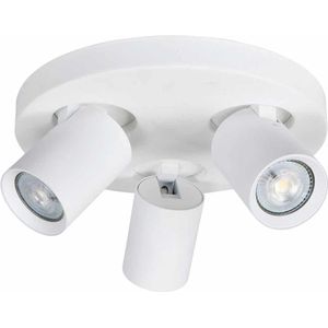 Moderne ronde spot Oliver | 3 lichts | wit | kunststof / metaal | Ø 25 cm | badkamer lamp | modern / stoer design