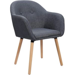 Ergonomische stoel - Bureaustoel - Loungestoel - Comfortabele linnen bekleding - Duurzame massief houten poten - Veelzijdig ontwerp - 40 cm x 40 cm x 82 cm
