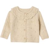 Gebreid Vestje - Gemêleerd Beige - Voor Pasgeborenen - Met Ruches